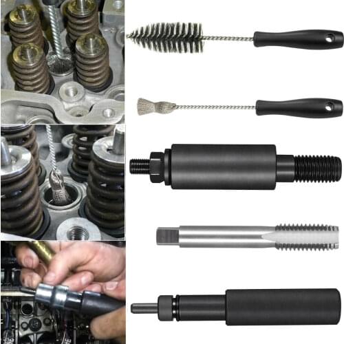Ansblue 5PCS Set Injector Sleeve Cup Cleaning Brush Remove Tool for Ford Powerstroke 6.0L 6.4L 6.7L 7.3L Engines 2003-2010