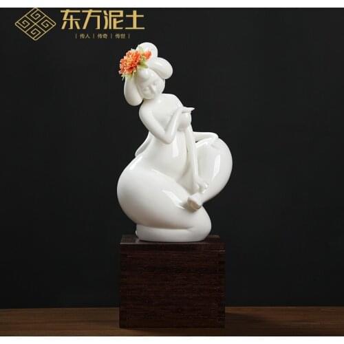 "national color and heavenly fragrance" ceramic beauty figure ornaments home living room Bogu frame decoration crafts