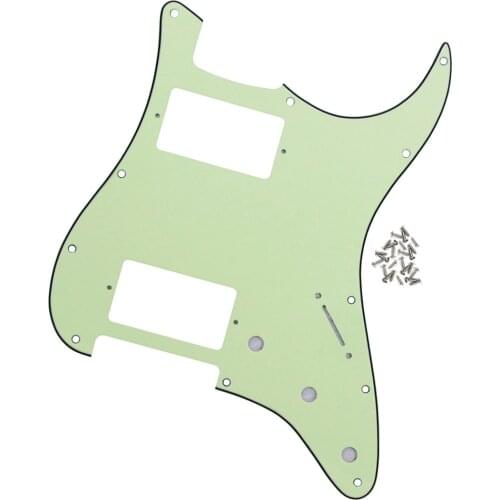 HH ST Electric Guitar Pickguard Scratch Plate 3Ply 11 Holes Mint Green for FD Strat Style Guitar