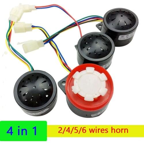 Wholesale electric tricycle and four wheeled electric scooter horn,12v 48-60v universal 4 in 1 backward voice horn with 6wires