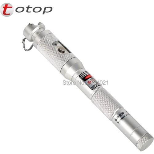 30mW VFL Optical Fiber Cable Tester, 30MW Silver metal Fiber Optic Visual Fault Finder 10Km-30KM Range 650+10nm Red pen