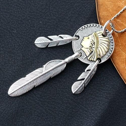 Retro Thai Silver Wholesale Takahashi Goro Handmade Personality S925 Sterling Silver Thai Plush Old Pendant Men And Women