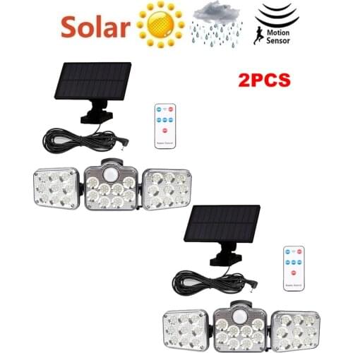 2pcs 138 led seperable remote 3Mode Waterproof Motion Sensor Solar Light Outdoor Street Garden Decor Sunlight Solar Wall Lamp mo