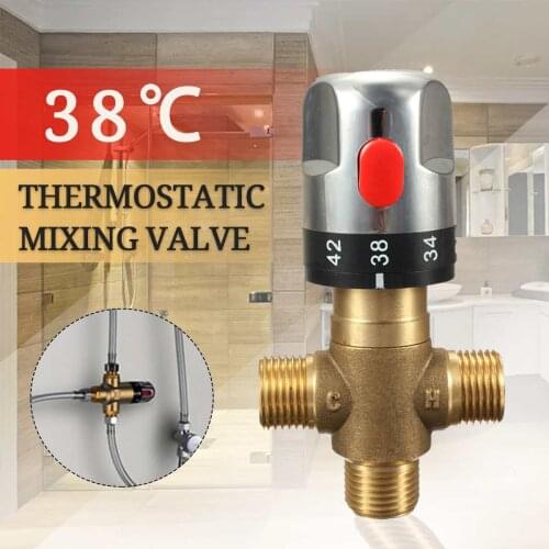 1PC Brass Pipe Thermostat Faucet Thermostatic Mixing Valve Bathroom Water Temperature Control Faucet Cartridges