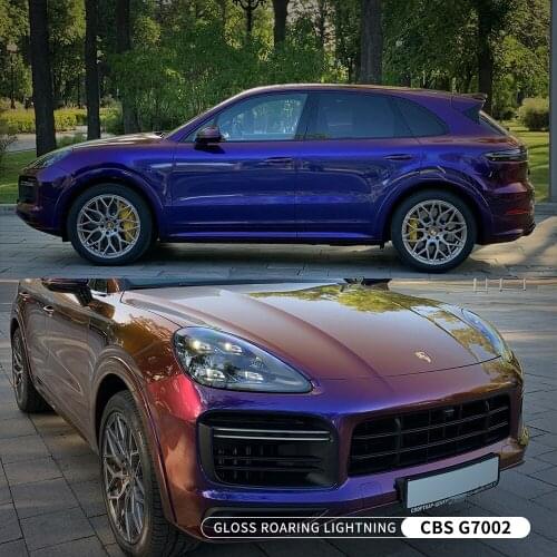 Top Popularly High Stretchable PVC Material 1.52*18M Chameleon Self Adhesive Bubble Free Blue And Red Film