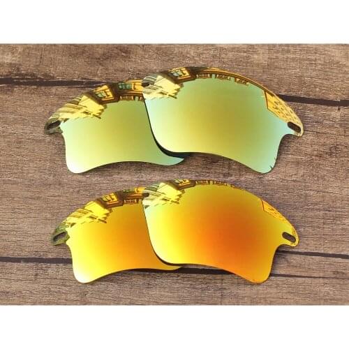 Vonxyz 2 Pairs Ruby Mirror & 24K Mirror Polycarbonate Replacement Lenses for-Oakley Fast Jacket XL Frame