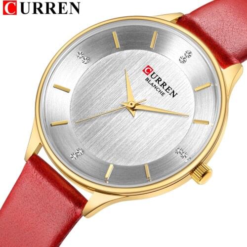 Women Watches Luxury Brand 2020 Curren Female Gold Watches Diamond Ultra Thin Ladies Wristwatch Leather Clock Relogio Feminino