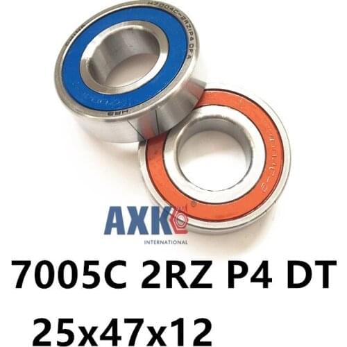 Spindle Bearings Contact KOYO NSK 1 Pair Angular AXK Steel Ra 0.05 Speed Inc ABEC-7 Ask 7005 7005C 2RZ P4 DT 25x47x12 25x47x24