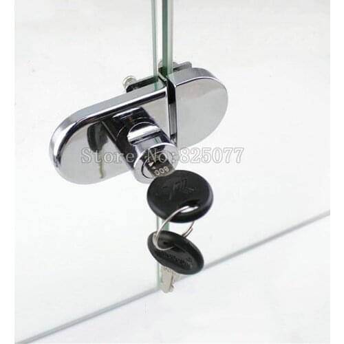 10set Display Cabinet Locks Double Glass Door Lock Showcase Locks Glass Cabinet Door Locks For 5-8MM Glass
