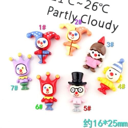 10pcs 16*25MM DIY resin circus clown charms pendants kawaii flatback cabochon ornament craft decoration fashion jewelry making