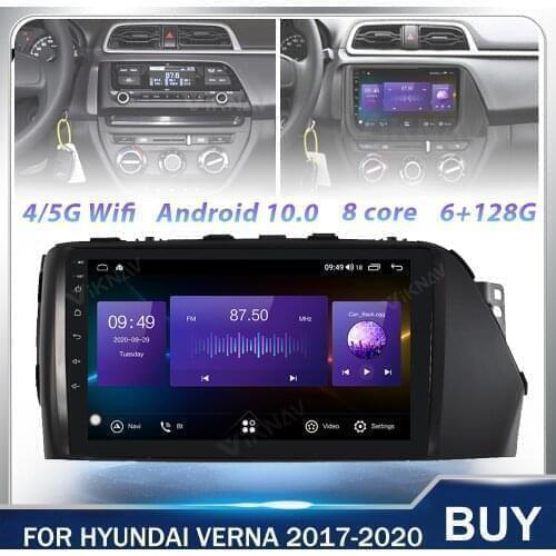 128G Android Car DVD Player GPS Navigation multimedia player Head Unit For Hyundai Verna 2017 2018 2019 2020 car Stereo Recorder