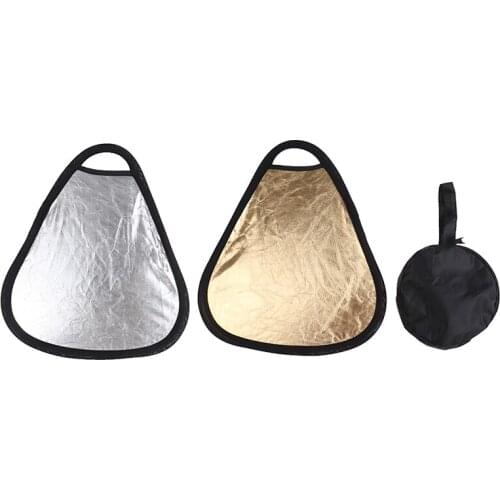 2In1 30Cm Gold/Silver Portable Folding Handheld Photograph Reflector With Bag Easy To Carry & Hold For Use