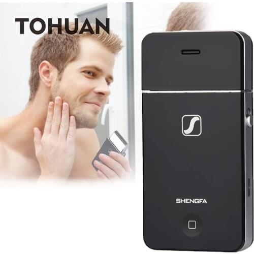 2 in 1 Mini Men Electric Shaver Rechargeable Precision Beard Trimmer Stainless Steel Reciprocating Single Blade Razor Face Care