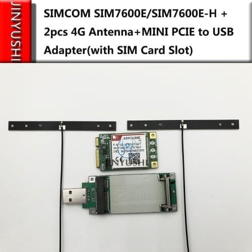SIMCOM SIM7600E/SIM7600E-H + 2pcs 4G antenna +MINI PCIE to USB adapter with SIM card slot Multi Band LTE Module CAT4 module
