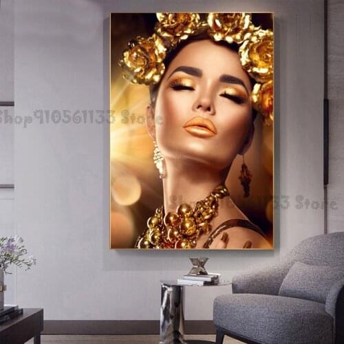 5D Diy Diamond Painting Golden Sexy Woman Rose Flower Cross Stitch Full Square Round Rhinestone Embroidery Kit Home Decor GG3443