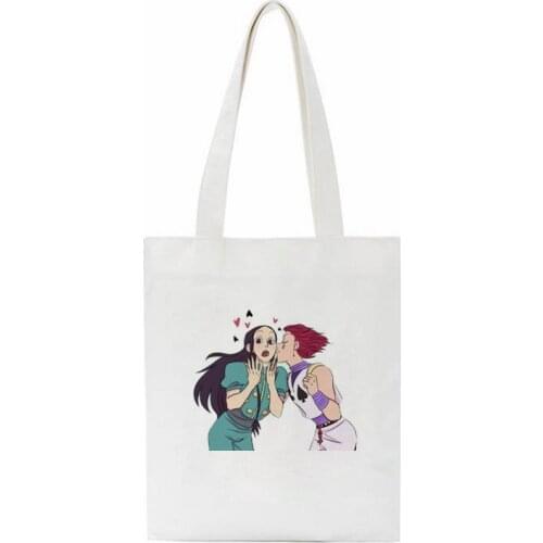 Anime Hunter X Hunter Hisoka Morow HxH Print Women Handbags Custom Canvas Tote Bag Daily Use Reusable Travel Casual Shopping Bag