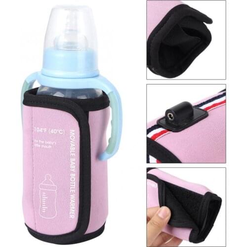 10W Car USB Bottle Warmer Bag Food Heater Portable Travel Milk Heated Infant Feeding Bottle Warmer Cover Insulation Thermostat