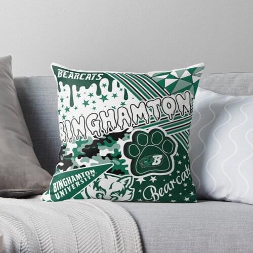 Binghamton University Throw Pillow Cushion Cover Polyester throw pillows case on sofa home living room car seat decor 45x45cm