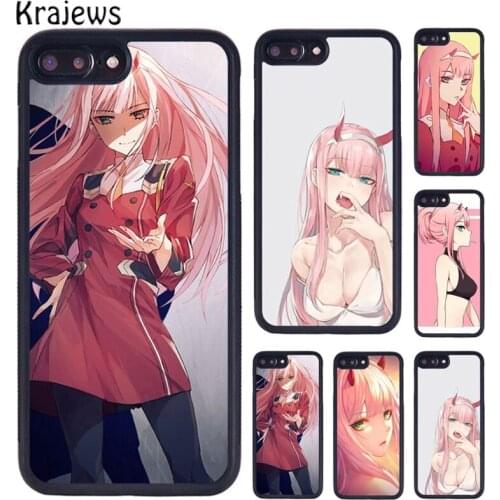 Krajews Zero Two Darling in the Franxx Phone Case For iPhone 5 6S 7 8 plus 11 12 Pro X XR XS Max Samsung Galaxy S6 S7 S8 S9 S10