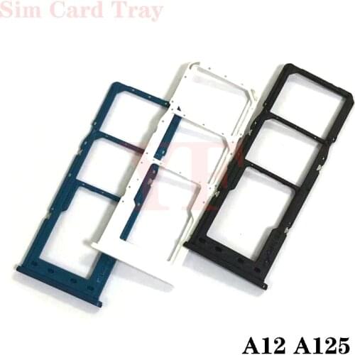 Sim Tray Holder For Samsung Galaxy A12 A125F SIM Card Tray Slot Holder Adapter Socket Repair Parts