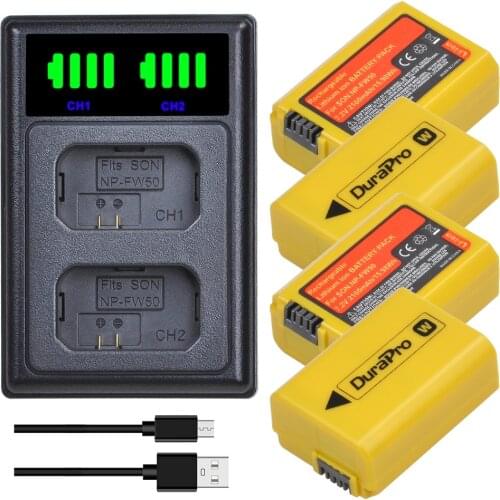 2x 7.2V 2160mAh NP-FW50 NP FW50 Li-ion Battery Charger For Sony A6000 A5000 NEX-3 NEX-7 NEX-5N NEX-F3 NEX-5C Alpha 7R II Camera