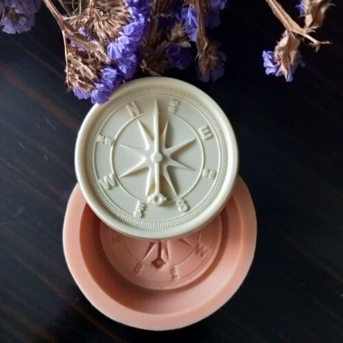 Fondant Mould Compass Soap Molds Gypsum Chocolate Candle Mold Clay Resin QT0196 PRZY Silicone Mold Box and Needle Silicone