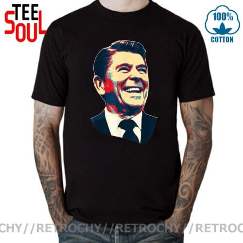 Retrochy History & Politics Ronald President Reagan Conservative American Republica Propaganda T shirt USA Flag Democrat T-shirt