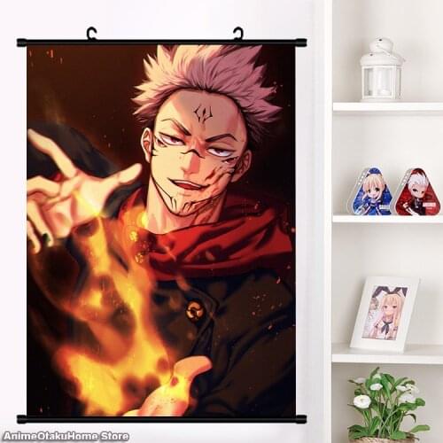 Hot Japan Anime Yuji Itadori Fushiguro Megumi Gojo Satoru Jujutsu Kaisen Wall Scroll Mural Poster Home Decor Collection Gifts