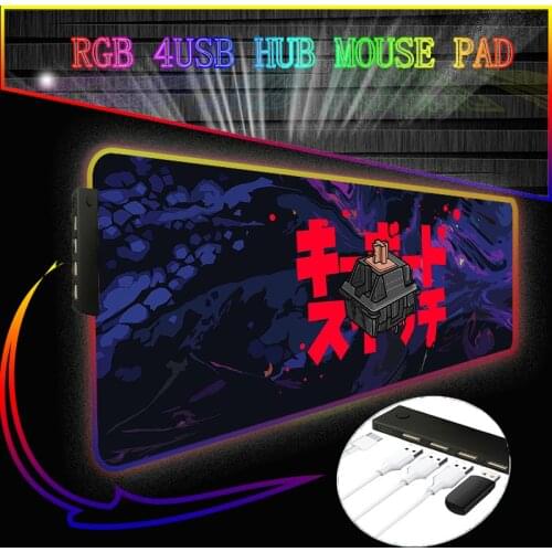 Gaming Computer Mousepad RGB 4 Port USB Hub Large Mouse Pad Gamer XXL Mouse Carpet Big Mause Pad PC Desk Play Mat with Backlit