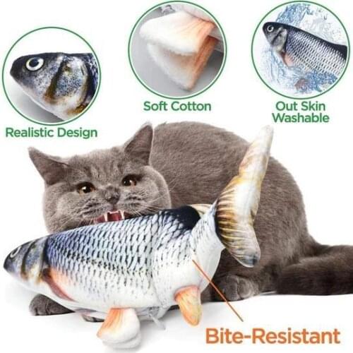 Electronic Cat Toy 3D Fish Electric Usb Charging Simulation Fish Toys For Cats Pet Playing Toy Cat Supplies Juguetes Para Gatos