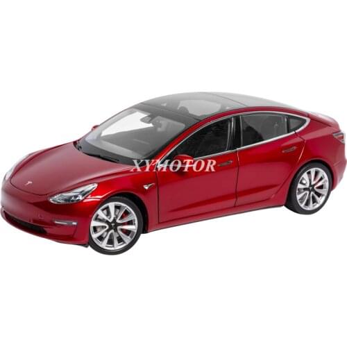 1/18 For Tesla Model 3 Diecast Model Car Toys Gift Display Collection Ornaments Red/White/Black/Blue/Gray