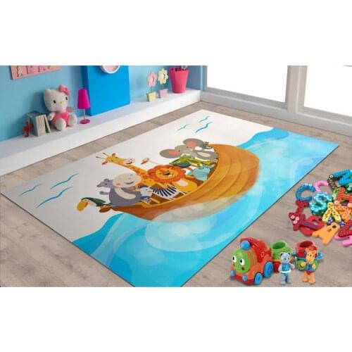 Lion King and His Friends Patterned Carpet ,Non Slip Floor Carpet,Teens Carpet,Turkish Rug