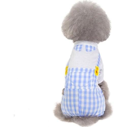 Cute Pet Dog umpSuit Pajamas Cartoon Design Soft Tracksuit Cat Puppy Pants T-Shirt Dog clothes