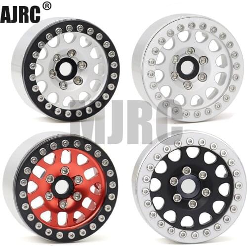 MJRC 4Pcs Aluminum Alloy 1.9 Beadlock Wheels Rims for 1/10 RC Crawler Axial SCX10 SCX10 II 90046 Traxxas TRX4 D90