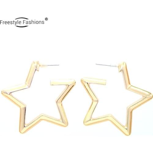 Fashions trendy star zinc alloy stud earrings for women