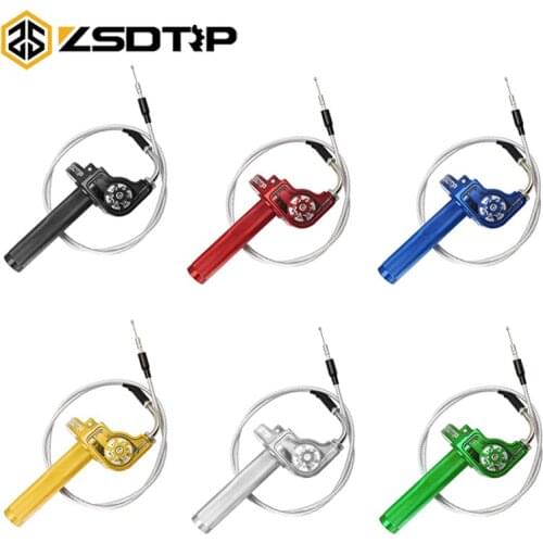 ZSDRTP Motorcycle Grips 7/8" 22mm Throttle Grip With Elbow Twist Cable For ATV Quad Pit Dirt Bike Motocross Racing