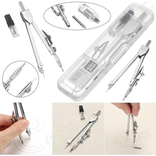 Stainless Steel Drawing Compass Drafting Tools Multi-purpose Math Drawing Compass Set for Student Stationery School Supplies