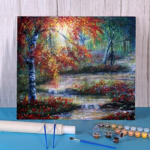 Natural Scenery Remembrance Waters Coloring By Numbers Painting Complete Kit Oil Paints 40*50 Oil Painting Home Handiwork