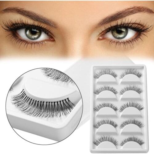 5 Pairs Pro Natural Long Sparse Cross False Eyelashes Handmade Thick Long Eye Lashes Women Makeup Beauty Extension Tools