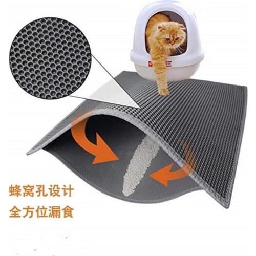 Cat litter Mat - Double Layer Pad -Trapper Foldable Pad Pet Rug EVA Foam Rubber