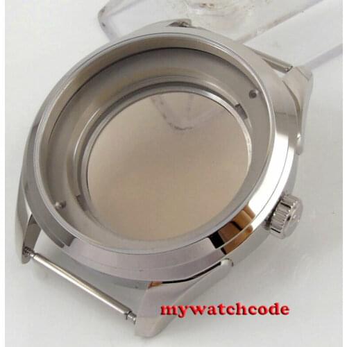 New Arrival Polish 42mm PARNIS 316L Steel Sapphire Glass Watch Case Fit NH35 NH36 Automatic Movement Glass Case Back