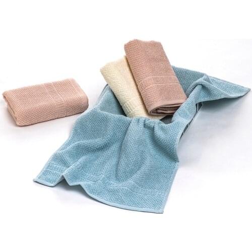 Solid Color Pure Cotton Face Towel Strong Water Absorption High Quality Rectangle Soft Close To Skin Towel for Home Bathroom