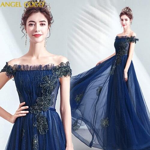 Formal Evening Gown for Women 2020 Evening Dress Long Royal Blue Party Gowns Dress Lace Up Back robe soiree Abiti Da Cerimonia