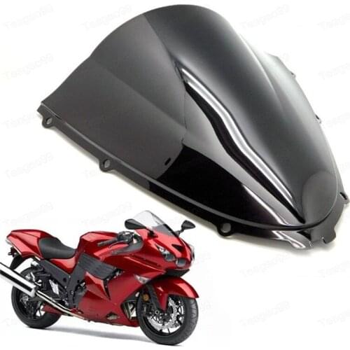 Clear Black Motorcycle Windshield Windscreen Fit For KAWASAKI Ninja ZX14 ZX14R ZZR1400 2006-2018
