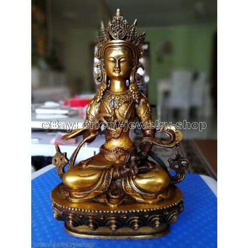 Antique Bronze Buddha Vajrasattva Statue Old Temple God Bodhisattva Buddhism