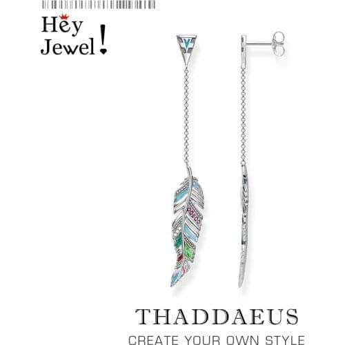 Drop Earrings Feather,Lightness Good Fine Jewelry For Women,2020 Autumn Brand New Colourful Nonchalance Gift 925 Sterling Silver