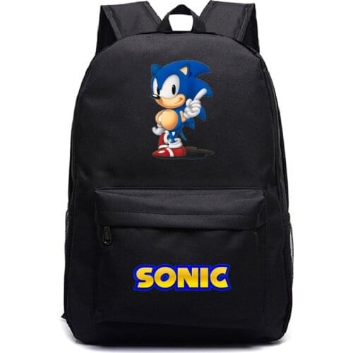 Cartoon Sonic Backpacks Women/Mens School Bags Laptop Travel Bags Teenage Notebook Backpack Canvas Mochilas Bag