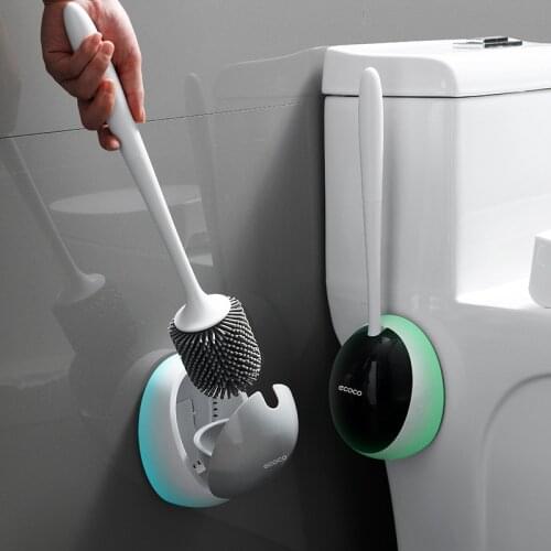 TPE Silicone Brush Head Toilet Brush Quick Drain Cleaning Tools for Toilet Wall-Mounted Household WC Bathroom Accessories