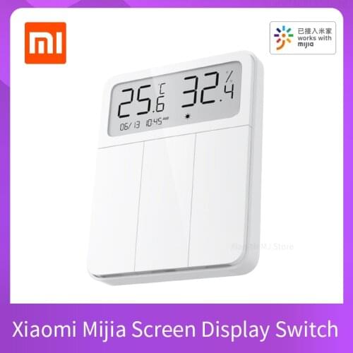 Xiaomi Mijia 3 In 1 Smart Switch Temperature & Humidity Single Control Three Open VER Energy-saving Electric Lamp Switch Display