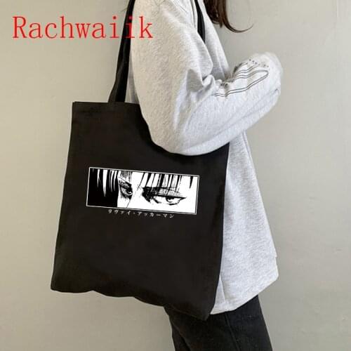 Attack on titan Shopping Bag Graphic Tote Harajuku shingeki No Kyojin Shopper Bag Women Canvas Shoulder Bag Eco Large-capacity